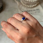 Lapis lazuli oval gemstone ring in 925 sterling silver