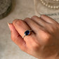 925 Sterling silver artisan ring with oval iolite stone 