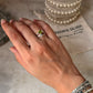 Vintage style 925 sterling silver peridot white topaz ring  
