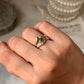 Classic 925 sterling silver peridot and white topaz ring