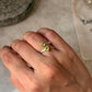 handcrafted 925 sterling silver peridot two stone ring