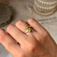boho style 925 sterling silver peridot two stone ring