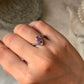 Textured rawa band 925 sterling silver ring with marquise amethyst gemstone  