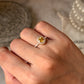 925 sterling silver citrine round cut dot band ring