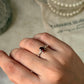  Garnet oval cut vintage ring in 925 sterling silver