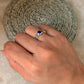 925 sterling silver lapis lazuli princess band ring  