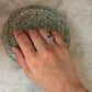  Elegant lapis lazuli princess band 925 sterling silver ring