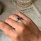 Handmade 925 sterling silver lapis lazuli princess band ring