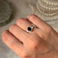 classic 925 sterling silver smokey quartz oval ring
