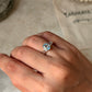 Boho adjustable blue topaz oval 925 sterling silver ring  
