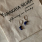 925 Sterling silver moon earrings with natural lapis lazuli gemstones