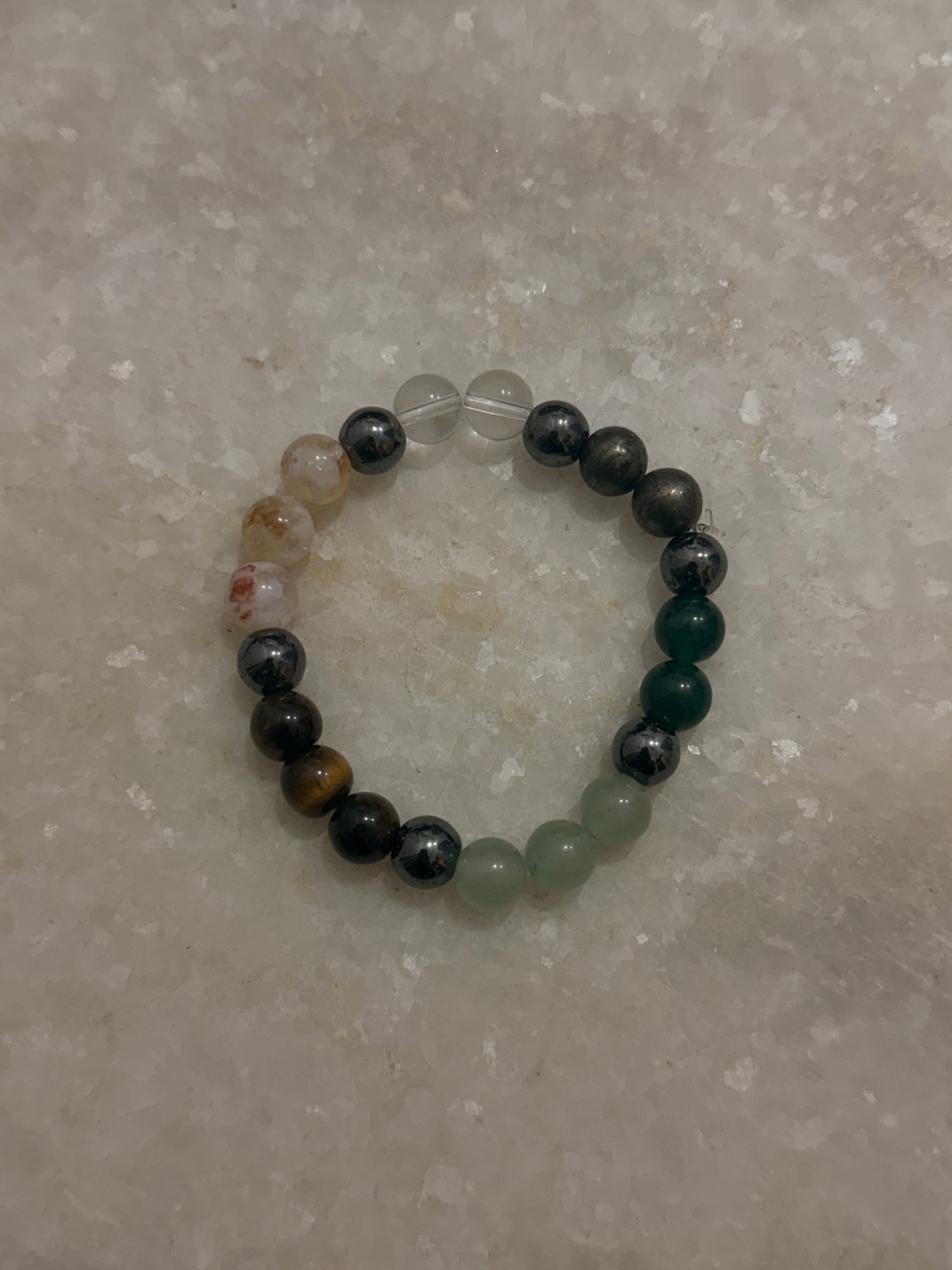 handcrafted dhan yog karz mukti natural crystal bead bracelet 8mm