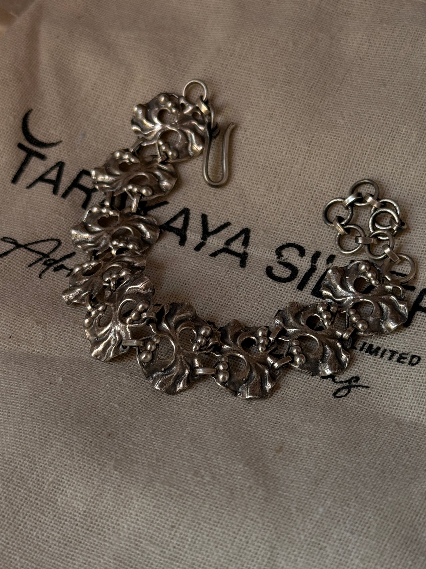 boho style 925 sterling silver antique shell bracelet