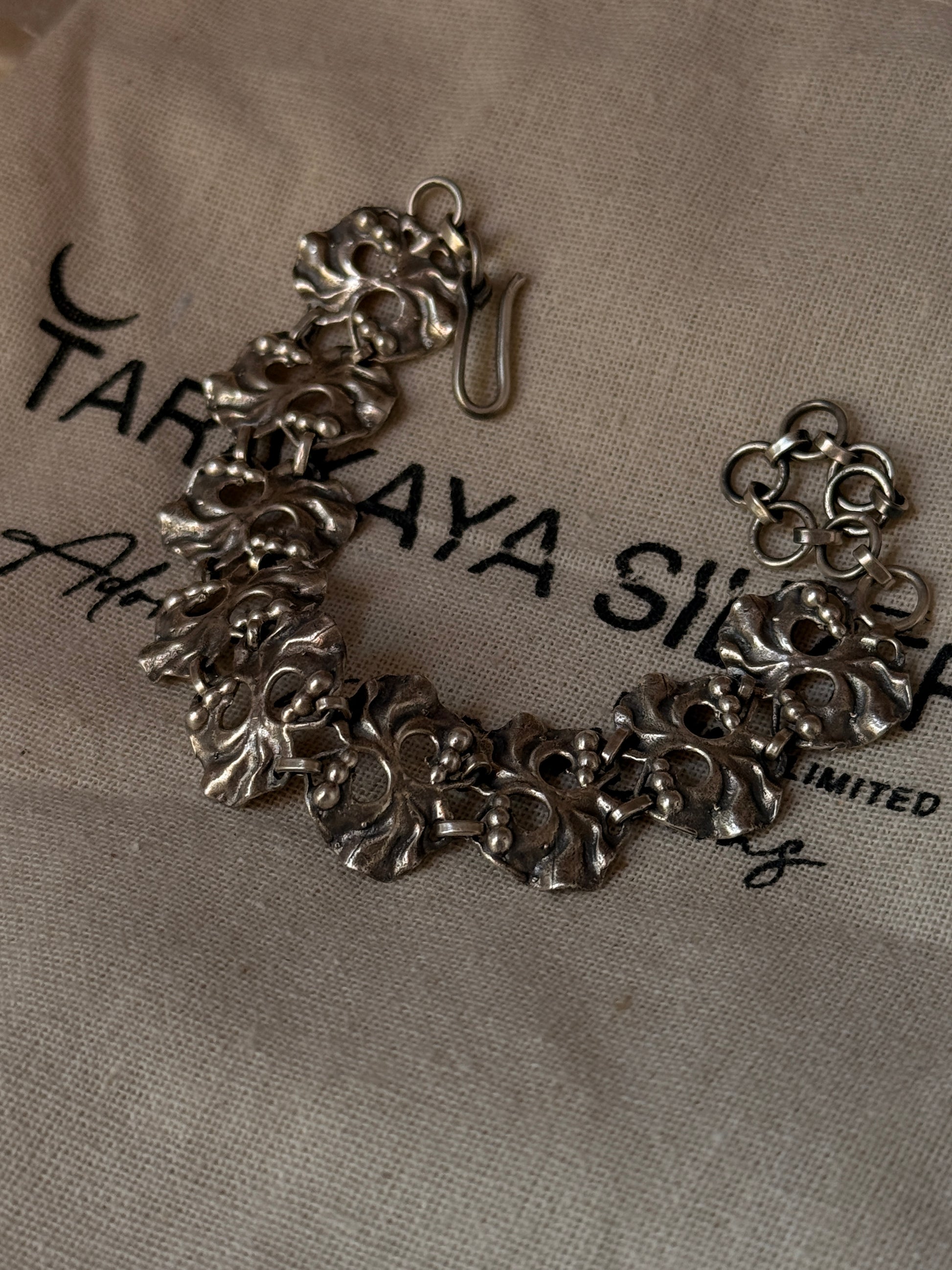 boho style 925 sterling silver antique shell bracelet