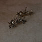 handcrafted 925 sterling silver pearl floral leaf studs