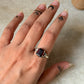 Handmade 925 sterling silver garnet rectangle ring