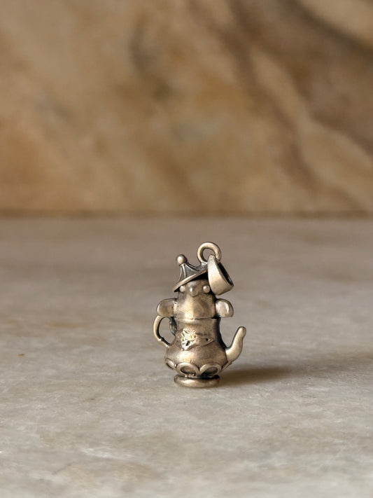 925 sterling silver tea pot kettle pendant necklace 