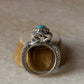 925 sterling silver twin sirens faux turquoise ocean-inspired ring 