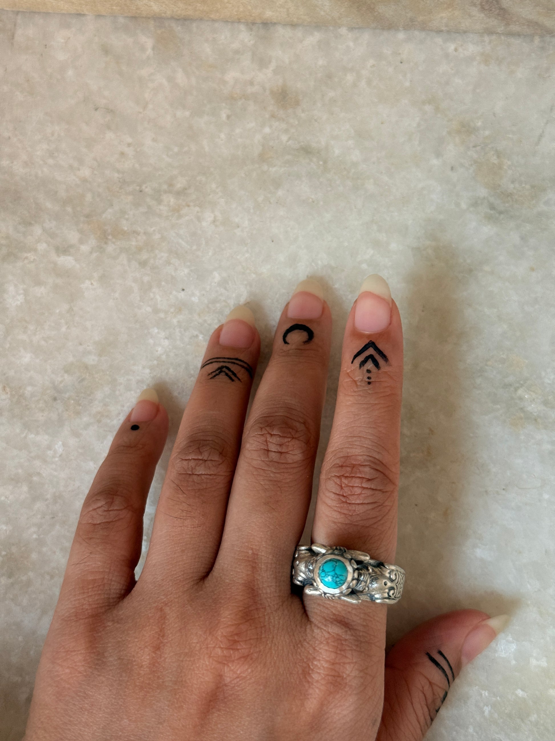  handcrafted 925 sterling silver twin sirens faux turquoise ring