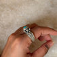 boho style 925 sterling silver twin sirens turquoise-inspired ring