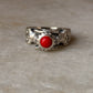 handcrafted 925 sterling silver twin sirens coral ring