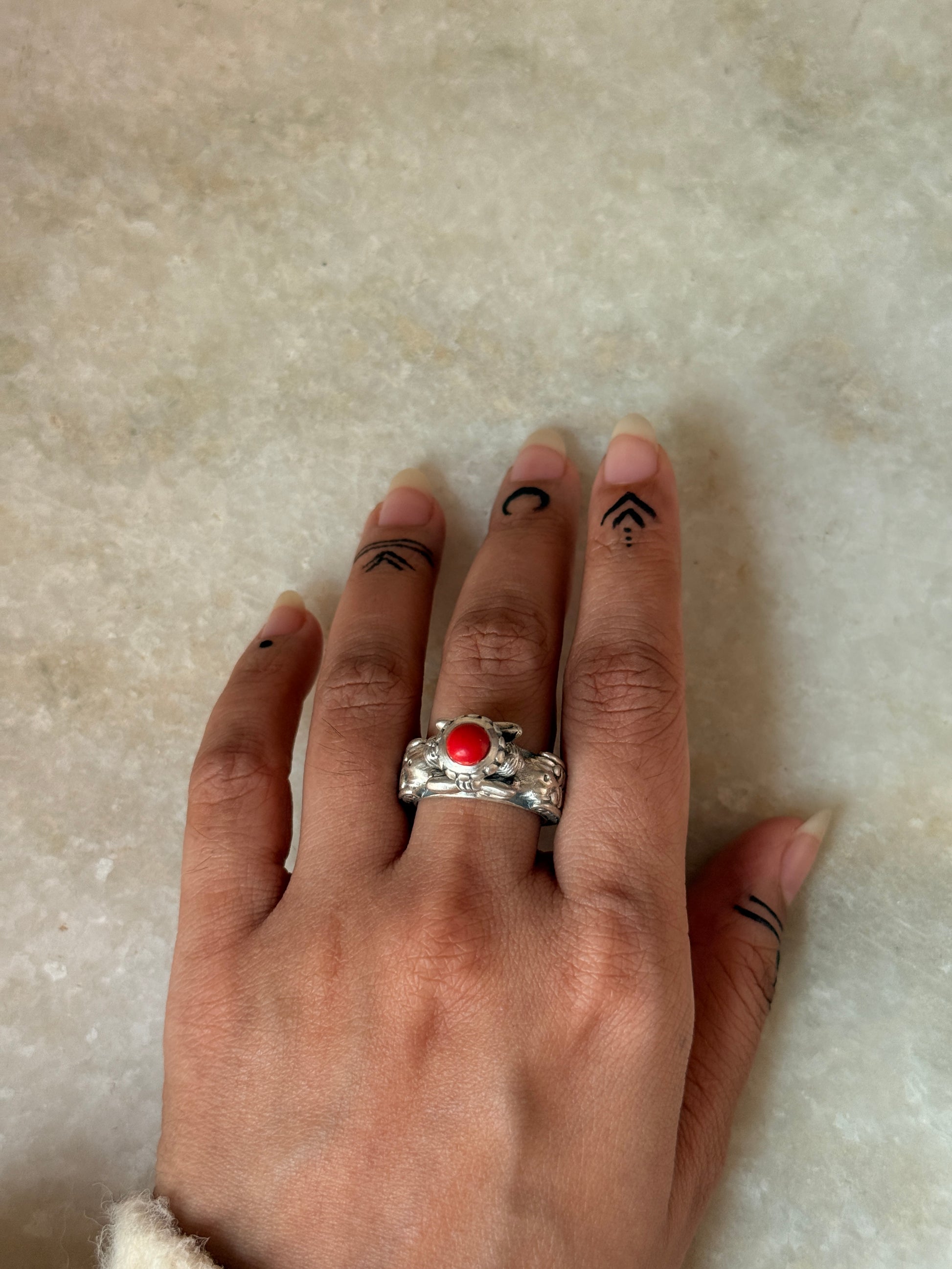 925 sterling silver twin sirens coral-inspired ocean mythology ring  