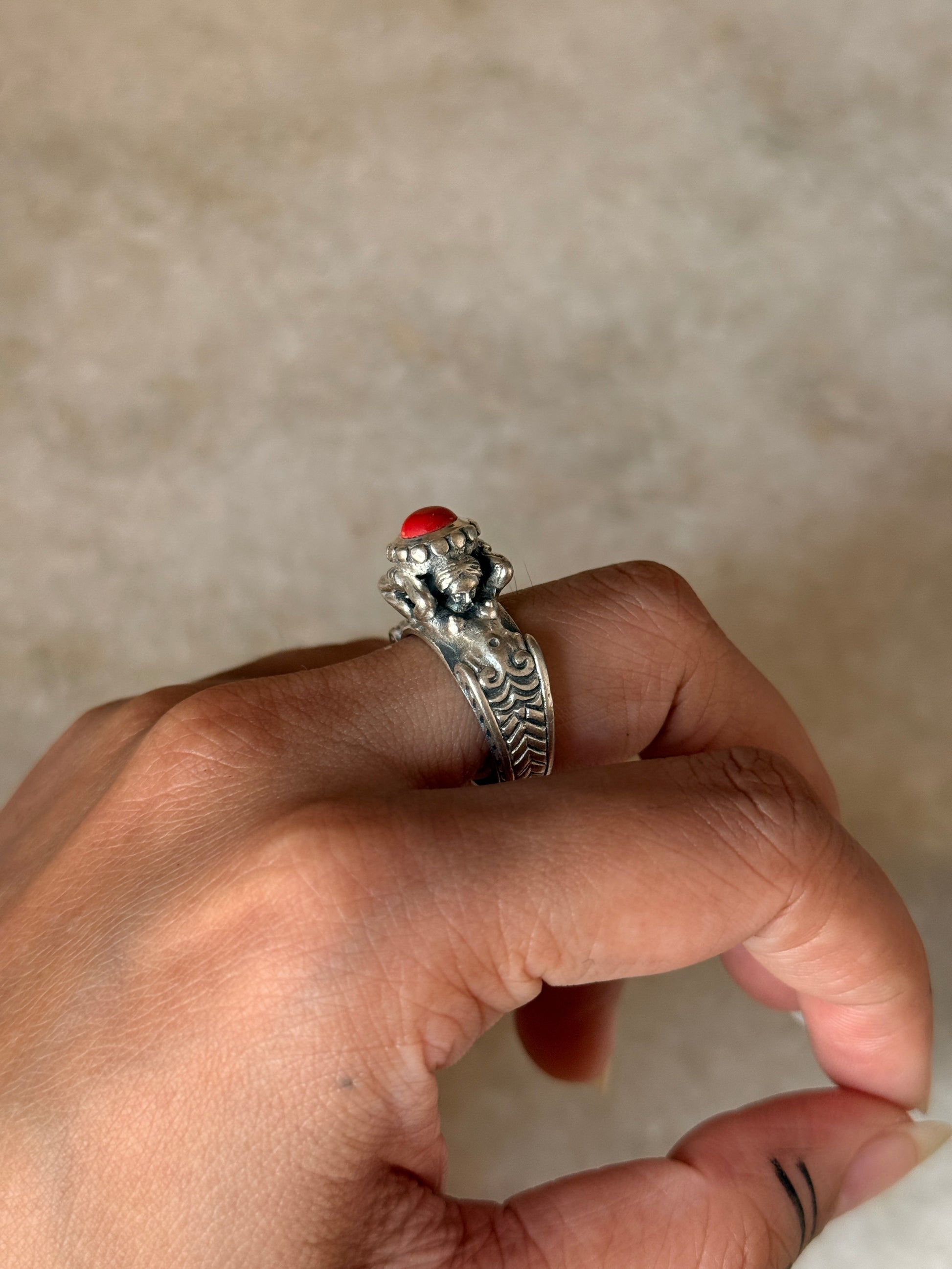 boho style 925 sterling silver twin sirens ocean ring