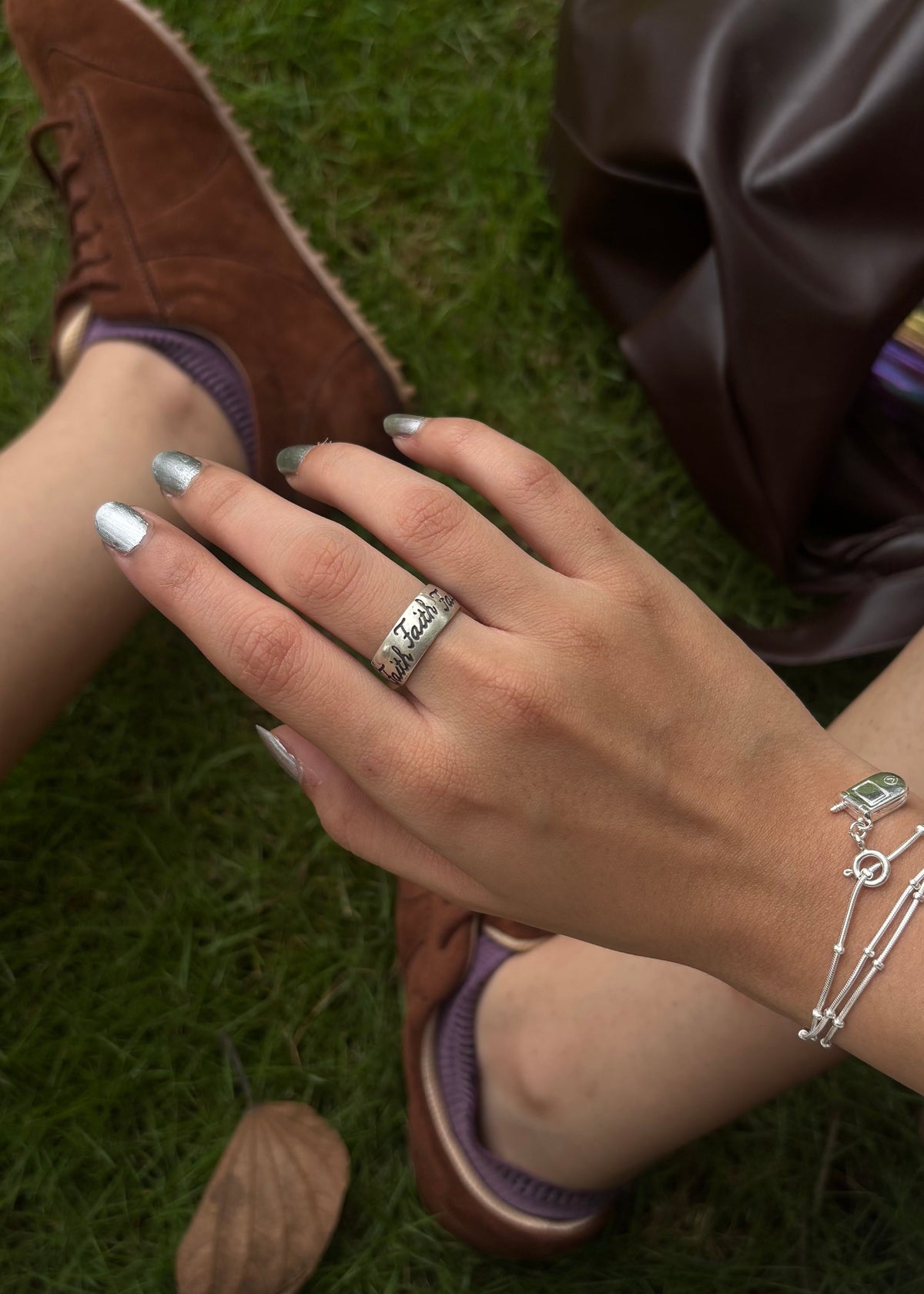 925 Sterling Silver Faith Band Unisex Ring