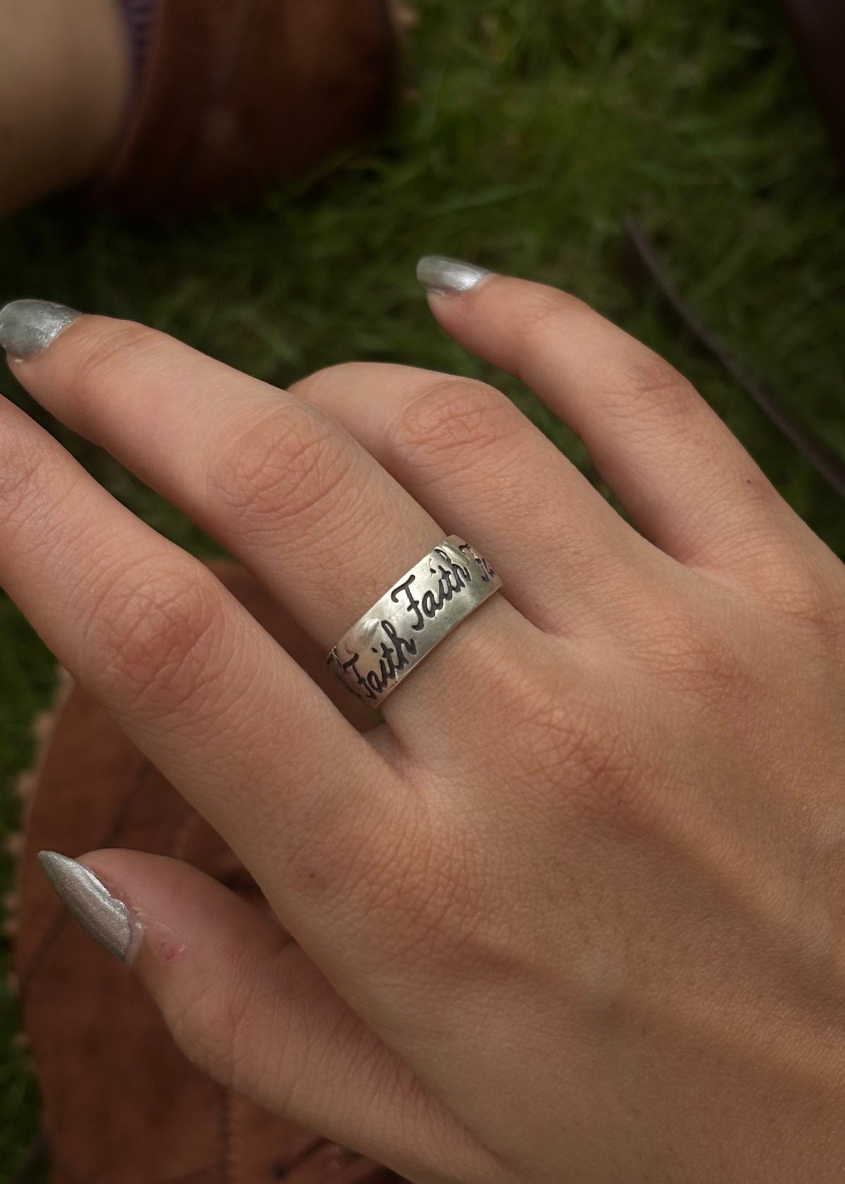925 Sterling Silver Faith Band Unisex Ring
