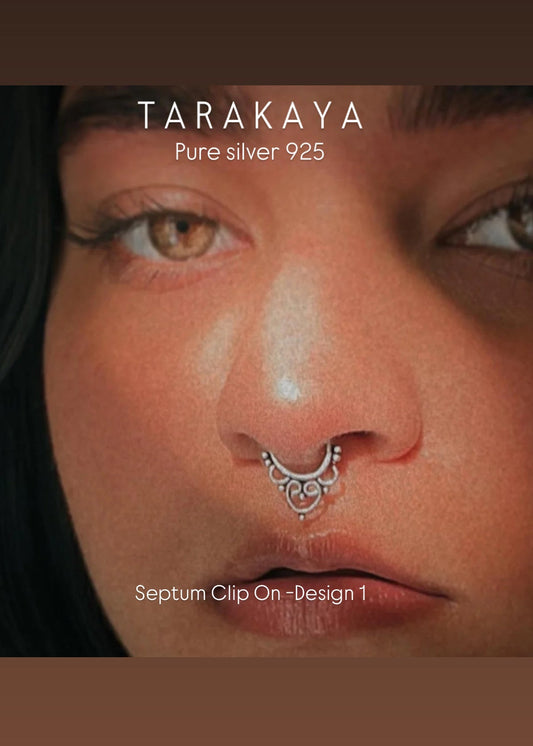 925 Sterling Silver Septum Clip On -Design 1