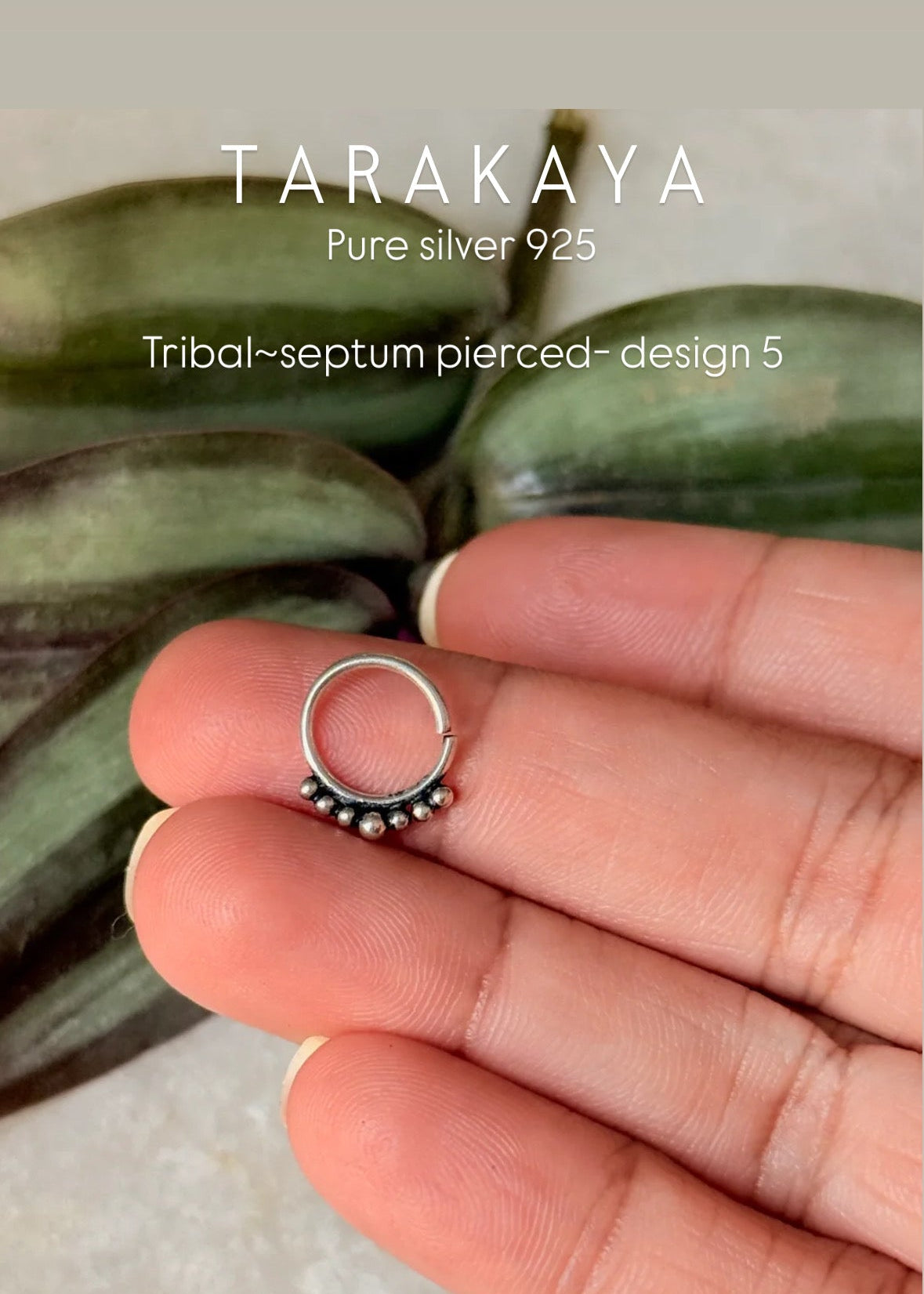 925 Sterling Silver Tribal Septum Pierced- Design 5
