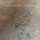 925 Sterling Silver Tribal Rawa Charm Clip On Septum Nose Ring
