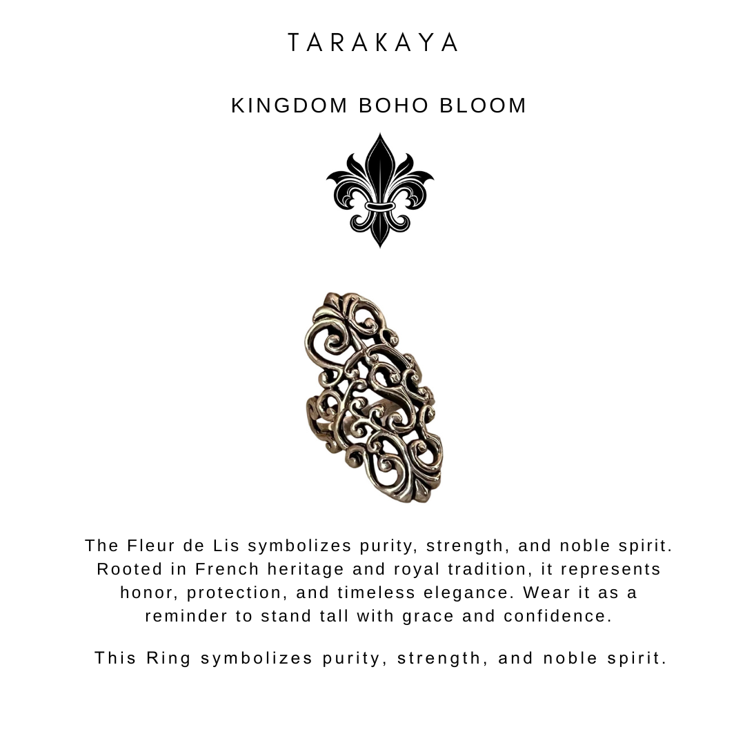 925 Sterling Silver Vintage Statement Fleur De Lis Ring