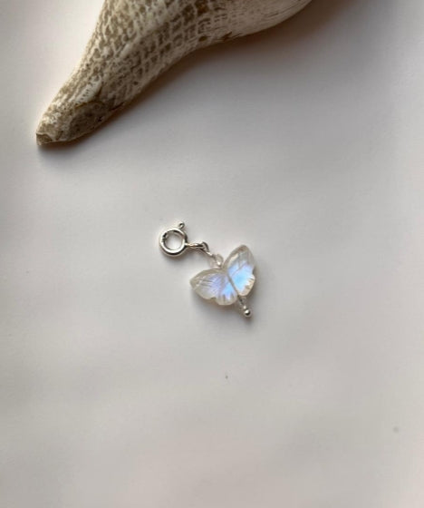 Rainbow Moonstone Butterfly Charm for Jewelry