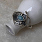925 Sterling Silver New Larimar Molten Drip Ring