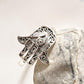 Sterling silver Hamsa ring with intricate design