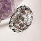 Spiritual Seed of Life dome ring in high-quality sterling silver