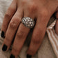 Elegant Seed of Life dome ring in sterling silver