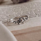 Sterling Silver Ring Featuring a Moving Lotus