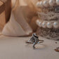 Sterling silver ring featuring a detailed seahorse motif