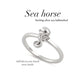 Sea horse silver ring with intricate design