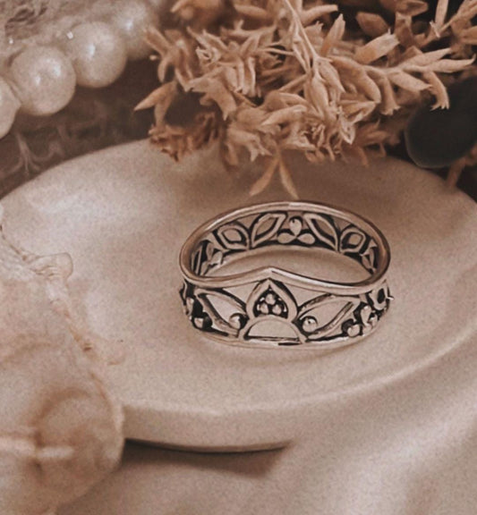 Garden Band 925 Sterling Silver Ring