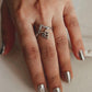 Sterling silver vintage V stack ring