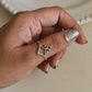 Elegant vintage V stack ring in sterling silver
