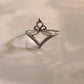 Vintage-inspired V stack silver ring
