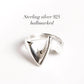 Abstract sculpture silver ring with unique design