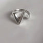 Timeless abstract sculpture ring in sterling silver