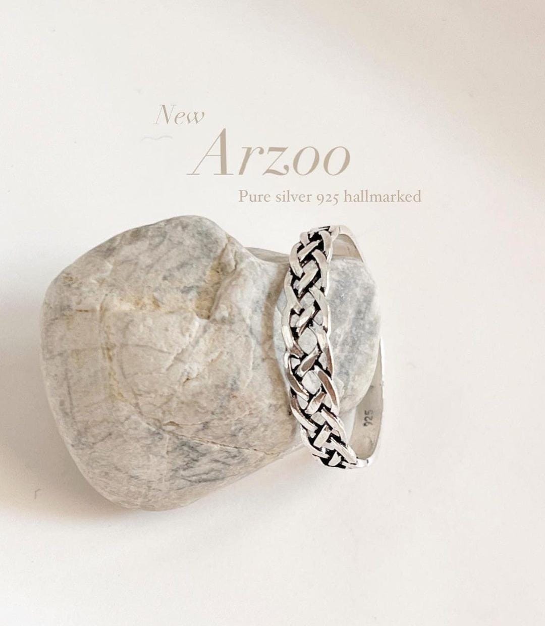 Handcrafted Braided Knot Silver Band