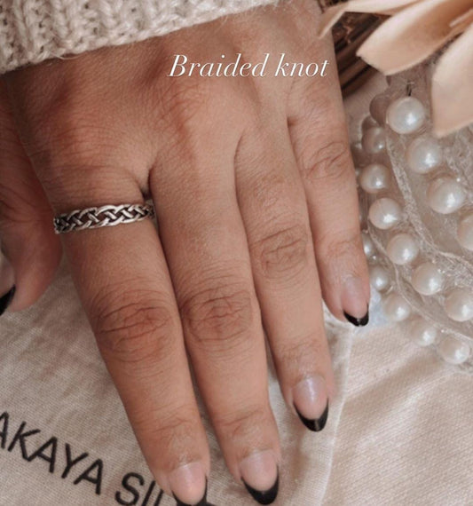Braided Knot Silver Ring