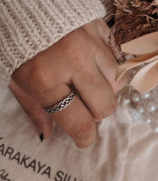 Timeless Braided Knot Silver Ring